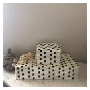Boîtes à cadeaux Boîte à bijoux décorative en incrustation d'os, parfaite pour la décoration de la maison et les cadeaux de l'Inde et de nombreuses couleurs sont disponibles - Product Image 1