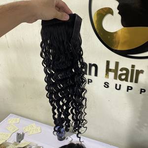 Free Sample Top Quality Virgin Cuticle Aligned <b>Hair</b> <b>Extensions</b> Natural Color Double Drawn Curly Pony Tail Human <b>Hair</b> - Product Image 2