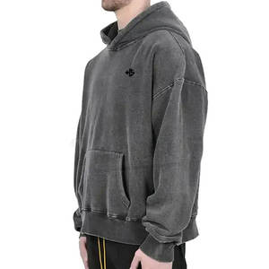 Sudaderas con capucha para hombre Lavado con ácido Color sólido liso en blanco Tallas grandes Peso pesado 2025 Sudadera con capucha para hombre Lavado con ácido - Product Image 2