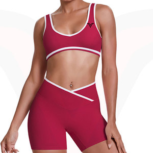 Ensemble de shorts de yoga pour femmes, design personnalisé, taille haute, tissu flexible, séchage rapide, confortables, pour studio de yoga et entraînement - Product Image 5