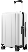 Bagage à main 22x14x9 approuvé par la compagnie aérienne, valise de voyage à coque dure 100% PC avec roues rotatives lisses TSA Lock, 20 pouces