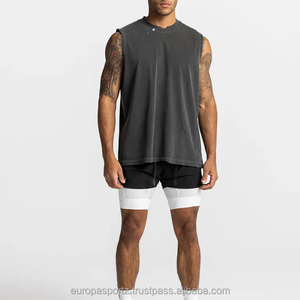 Camiseta sin mangas para hombre, ropa de entrenamiento, camiseta sin mangas para gimnasio, camiseta sin mangas de algodón y poliéster para hombre - Product Image 3