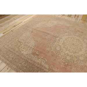 Tapis turc 8,4 x 11,5 pieds, tapis vintage, tapis abstrait beige en laine - Product Image 4