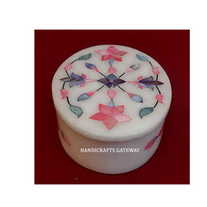 การใช้ชีวิตที่ดีขึ้นและแบบดั้งเดิมของการออกแบบที่เรียบง่ายทำด้วยมือสีขาวหินอ่อนแม่ของไข่มุกกล่องเสิร์ฟช็อคโกแลตพร้อมของขวัญ - Product Image 1