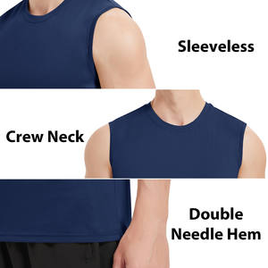 Camiseta deportiva sin mangas personalizada para entrenamientos de gimnasio Camiseta sin mangas de secado rápido para ropa de entrenamiento y camisetas de chaleco para correr - Product Image 5