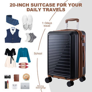 Valise PC légère extensible avec serrure TSA, 4 roues, poignée souple, doublure en polyester durable pour usage personnel et professionnel - Product Image 6