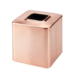 Ensemble de 2 boîtes à mouchoirs en métal poli rose parfait pour solution de rangement de serviettes de restaurant - Product Image 4