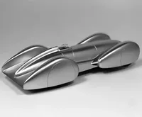Coche de Carreras de Aluminio Rekordwagen Plateado, Modelo Art Deco Fundido a Presión, Coche Coleccionable a Escala, Decoración para el Hogar, Adorno de Mesa