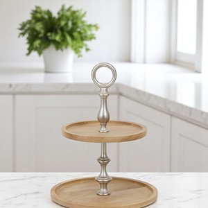 2-tầng Keo Gỗ bánh đứng thanh nhôm dễ dàng lắp ráp món tráng miệng khay hiển thị cho cupcakes Trái Cây-cho Diwali khay trang trí - Product Image 2