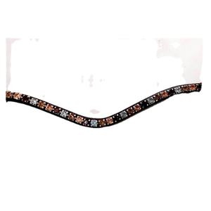 สายหนังเขียนคิ้วสีดำโรสโกลด์ผลิตภัณฑ์ม้าแข่งแบบตะวันตกพร้อมโลโก้ที่กำหนดเอง - Product Image 2