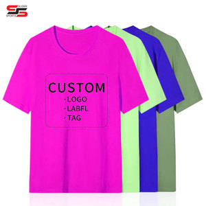 T-shirts pour hommes 100% coton de haute qualité T-shirts vierges unis avec logo personnalisé en gros bon marché - Product Image 5