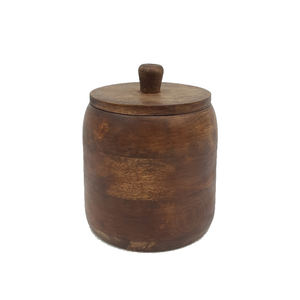 Best Quality Natural Wooden Round Shaped <b>Storage</b> <b>Box</b> <b>With</b> <b>Lid</b> Classic Design Kitchenware <b>Storage</b> Canister Handmade - Product Image 6