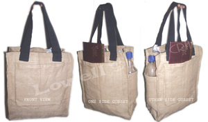 Bolsas de yute con estampado de logotipo elegante del fabricante indio para damas Bolsa de regalos de compras de tela plegable ecológica - Product Image 3