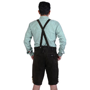 Best Lederhosen <b>Men</b> Genuine Leather Authentic German Lederhosen for <b>Men</b> Oktoberfest 2025 Outfit Dark Olive <b>Green</b> Bavarian <b>Short</b> - Product Image 6