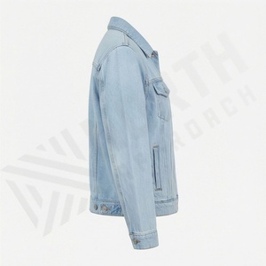 Veste en jean décontractée personnalisée pour hommes, grandes tailles, 100% coton, option logo sur le devant, respirante, veste d'hiver - Product Image 3