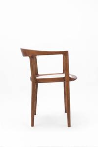 Miller Simple Dining Chair Made of Quality Solid Teak Wood and <b>Waterproof</b> <b>Cushion</b> with Walnut Finish <b>for</b> Indoor Dining Use. - Product Image 4
