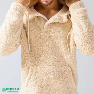 Sweat à capuche unisexe personnalisé en polaire épaisse - Respirant, séchage rapide, polyester/coton, couleur unie, manches longues, sport, gym - Product Image 6