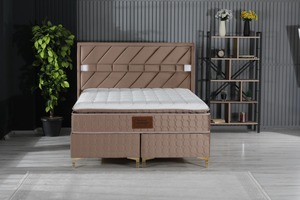 Tête de lit rembourrée marron avec rembourrage en mousse, design minimaliste et confortable A - Product Image 1