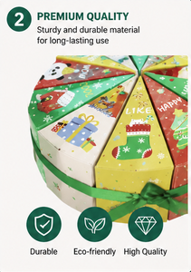 Custom Round <b>Christmas</b> Advent Calendar Box 12 Slice Shaped Triangle Gift <b>Boxes</b> Rigid Cardboard Blind Box Mystery Packaging - Product Image 3