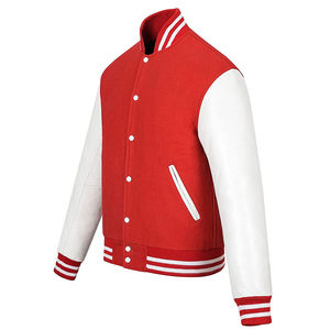 Veste de baseball universitaire en toile personnalisable pour homme, col montant, collection d'hiver, vente en gros - Product Image 4