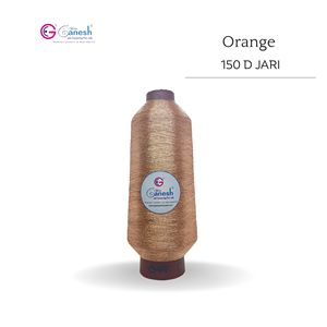 Jari en polyester à haute ténacité 150D Orange Shade avec broderie de type Lurex S et ST Jari avec le type Metallic Flora MS - Product Image 1