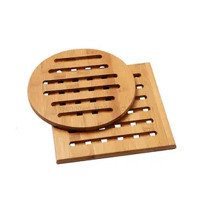 Wooden Style Square Shape <b>Wood</b> <b>Trivet</b> Tea Coaters Decorative for Home Evening for at Best square and Round Shape - Product Image 1
