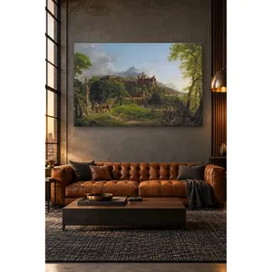 Impression sur toile de Fida Thomas Cole Riders : Riders partant du château - Product Image 1