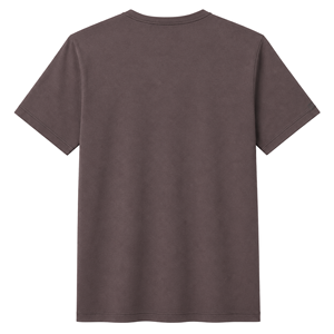 Camiseta de Algodón con Cuello en V Color Taupe al por Mayor, con Detalle de Manga Corta Minimalista, Lisa, para Hombre, Uso Diario Informal - Product Image 2