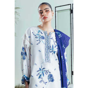 Conjunto de 3 Piezas de Traje Bordado para Mujer con Dupatta de Zari y Bunches FE-52065 - Product Image 6