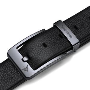 Cinturón de piel de vaca para hombre, hebilla de cobre, moda Vintage, informal, transpirable, cómodo - Product Image 3