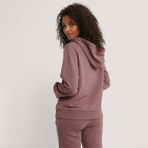 Sudaderas con capucha lisas con hombros caídos para mujer, ropa de calle transpirable de gran tamaño de algodón 100%, Sudadera con capucha y logotipo personalizado, Top OEM al por mayor - Product Image 3