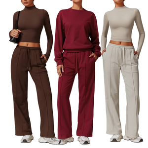 Pantalones de chándal sueltos acogedores de moda para mujer Pantalones de chándal de calle planos de cintura media suave para uso diario - Product Image 6