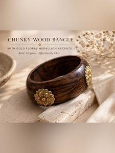 Bracelet en bois brillant rustique fait main Maillard vintage, écologique, avec couleur personnalisée pour le quotidien des femmes - Product Image 3