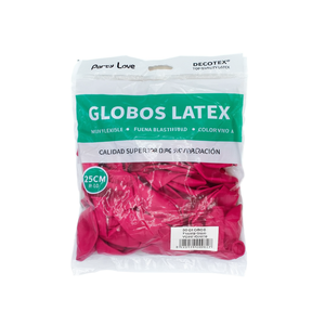 Ballons en latex Party Love 25cm Fuchsia Clair 50 pièces Sac Décoration - Product Image 2