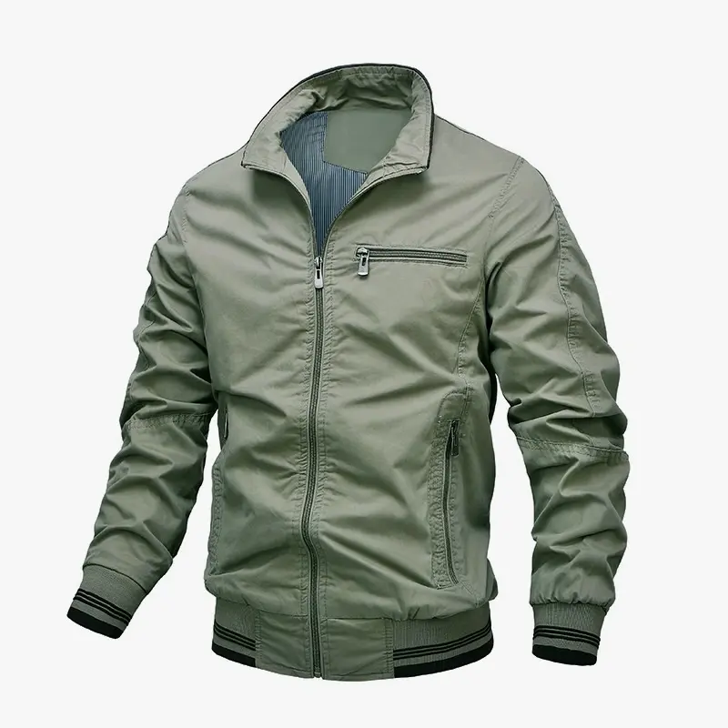 Top Quality Stand up Collar Verde Bomber Jacket Moda Casaco Inverno Homens Outerwear Atacado Baseball College Jacket