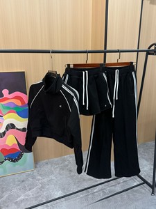 Nuevo Conjunto Deportivo Casual de 3 Piezas para Mujer, Talla Grande, Tejido de Punto, Chaqueta, Pantalones Deportivos y Falda con Capucha, Logotipo Frontal, Cintura Elástica - Product Image 6