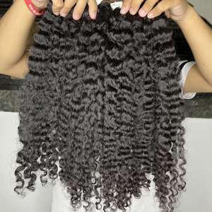 Extensiones de Cabello Rizado Birmano sin Procesamiento Químico, Extensiones de Cabello Humano, Encaje, Color Natural, 8 a 40 Pulgadas - Product Image 3