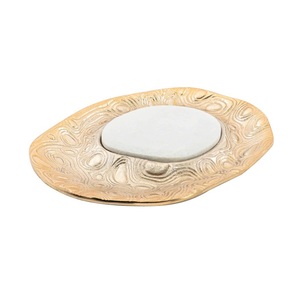 Placa de cargador de Metal de forma redonda de diseñador elegante, mesa decorativa para restaurante, placa de cargador para servir alimentos, fiesta de boda - Product Image 1