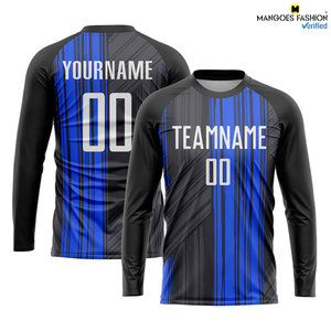 ที่กําหนดเองสีดําสีขาว-Royal ระเหิดฟุตบอลชุดย์ส่วนบุคคลที่กําหนดเองเด็กเสื้อฟุตบอลชุดฟุตบอล - Product Image 4