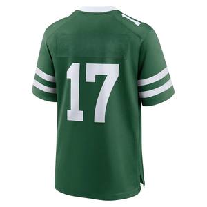 Maillot de football américain personnalisé vert et blanc, col en V, manches courtes, manches rayées, numéro d'équipe - Product Image 2