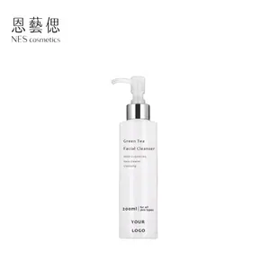 Customized Private Label 200mL Green Tea Anti-Aging Facial Cleanser Whitening and Repairing Skincare Face Wash