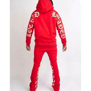 Trajes de chándal para hombre de alta calidad 100%, conjunto de pantalones de chándal y sudaderas con capucha de invierno, chándal liso - Product Image 3