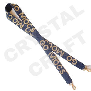 Correa de Bolso con Cuentas de Carolina del Sur, Correas de Bolso Personalizadas con Cuentas Blancas y Doradas, Hechas a Mano, Accesorios para Bolsos de Sororidad para Días de Juego - Product Image 2