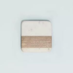 Juego de posavasos de madera de alta calidad con soporte de Metal Diseño moderno Posavasos de té y café con estilo para accesorios de decoración de mesa - Product Image 4