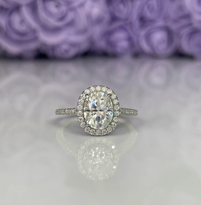 925 argent Sterling femmes 2.30CT VVS1 D coupe ovale Original Moissanite bague de fiançailles avec mariage mariée Halo ensemble bijoux fins - Product Image 1