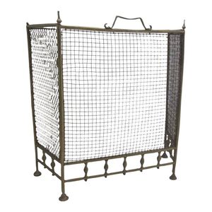 Écran de cheminée en fer forgé, design filaire, finition noire, écran de protection pour foyer, décoration de jardin extérieur - Product Image 5