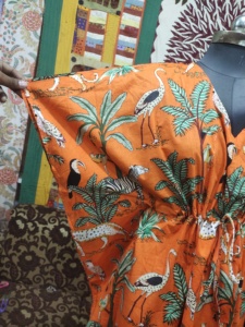 Robe tunique en coton décontracté pour femmes Jungle Safari imprimé élégant indien Orange vif caftan vêtements d'été robe longue confortable - Product Image 3