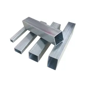 Tubo cuadrado de acero galvanizado Tubo de metal de acero hueco Tubo rectangular de fábrica Poste de cerca laminado en caliente sumergido en caliente personalizado