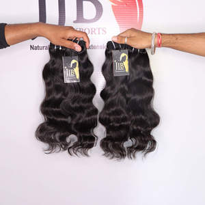 Cheveux humains vierges bruts du temple indien, cuticule vierge à double trame alignée bouclée indienne dans les extensions de cheveux humains - Product Image 2