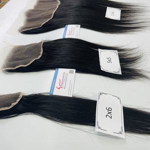 Extensiones de cabello con cierre de encaje de cabello crudo de alta calidad 100% cabello humano vietnamita liso natural y color de proveedor mayorista - Product Image 5
